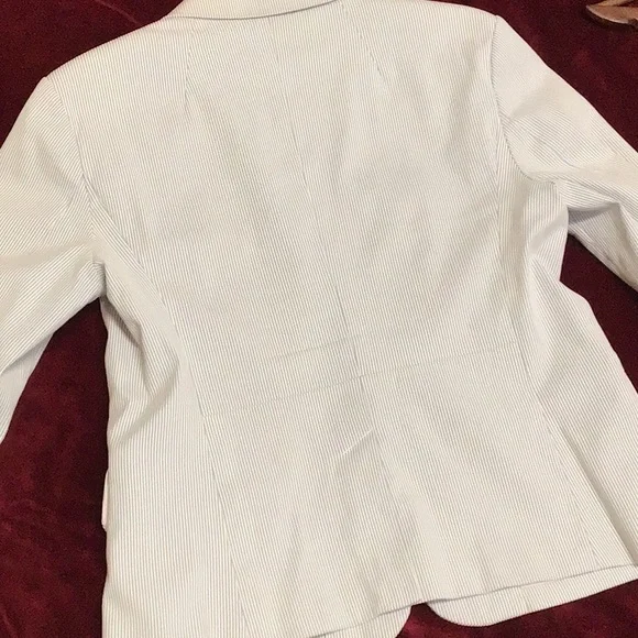 TOMMY PINSTRIPE BOYFRIEND JACKET SZ 12 - Picture 9 of 16